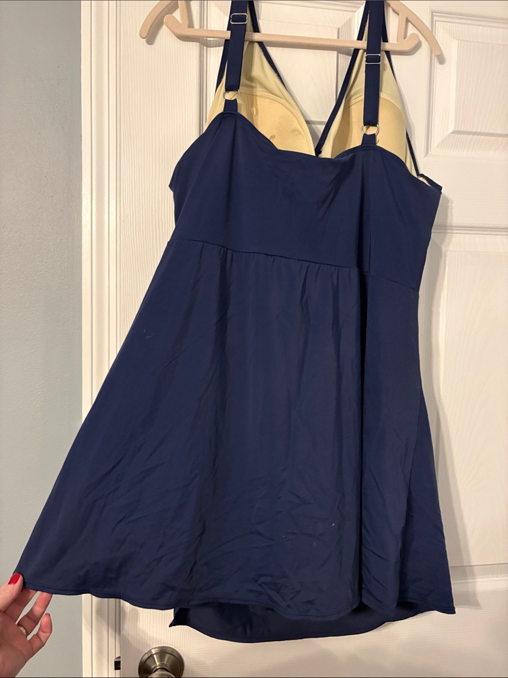 Denim&Co Navy Surplice One-Piece swim dress size 28W - Picture 8 of 11